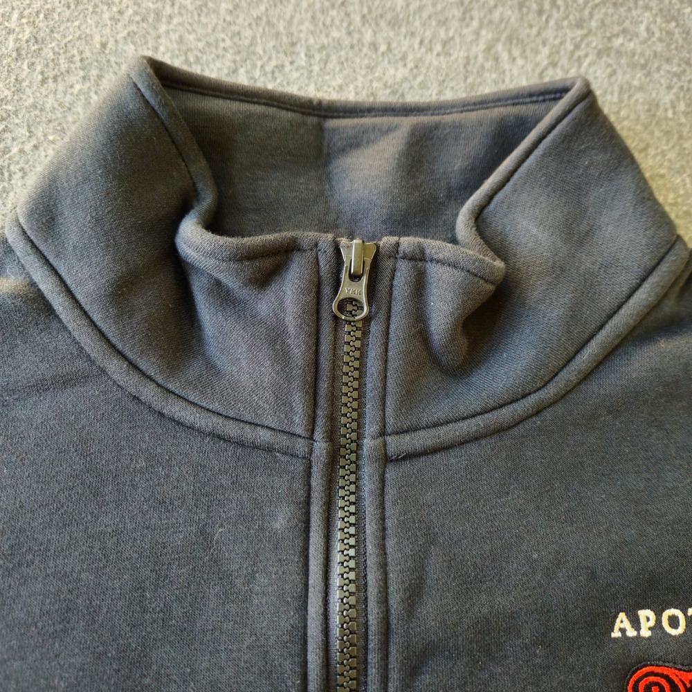 Nike Quarter Zip Pullover L Black Apothic Wine Logo Fleece Gorpcore Athleisure - Picture 6 of 10